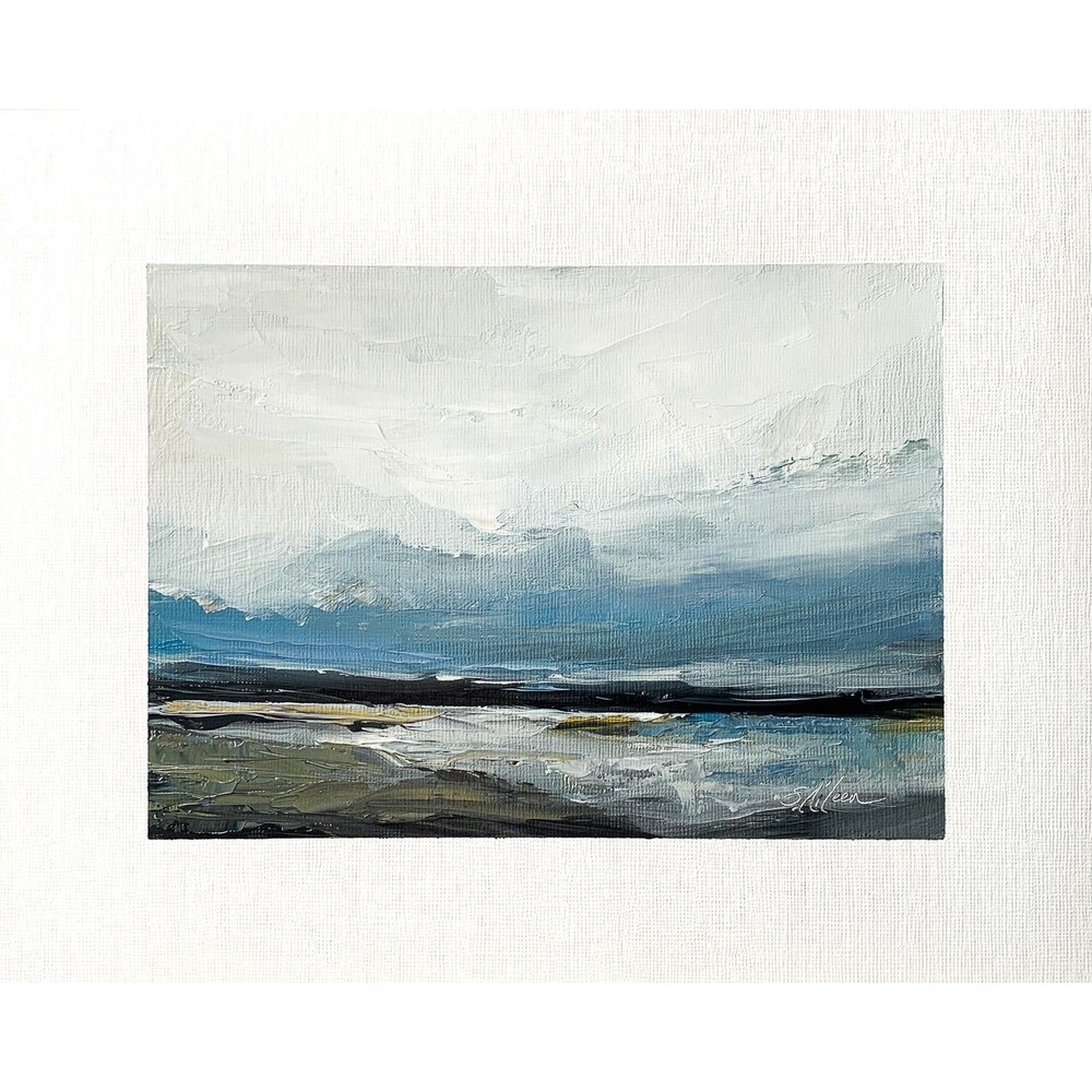 8x10 Original Oil Seascape Painting Abstract Ocean Storm Coastal Modern Signed